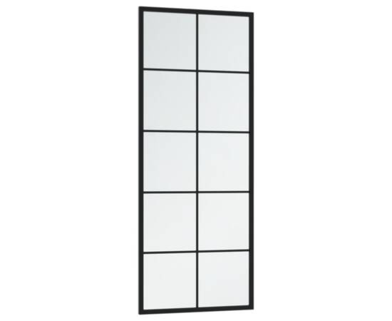 Oglindă de perete, negru, 100x40 cm, metal, 3 image