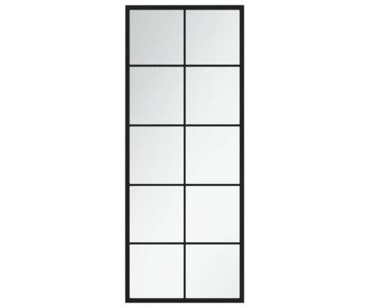 Oglindă de perete, negru, 100x40 cm, metal, 2 image