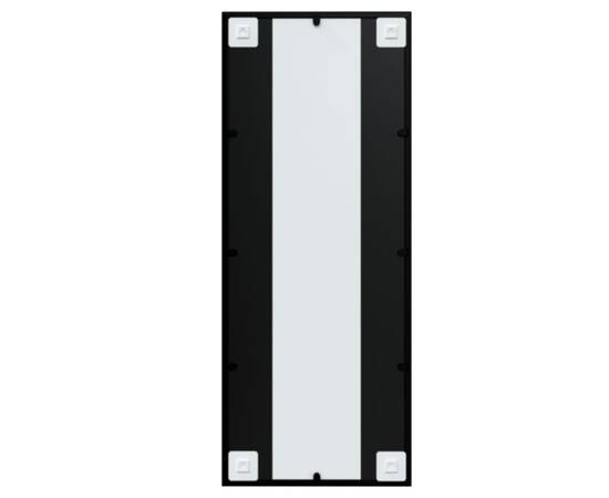 Oglindă de perete, negru, 100x40 cm, metal, 4 image