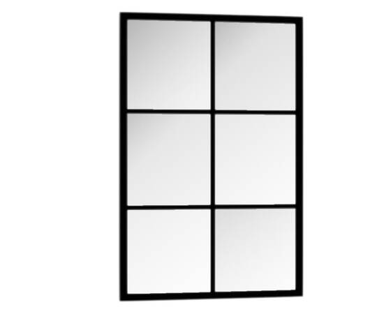 Oglindă de perete, negru, 60 x 40 cm, metal, 3 image