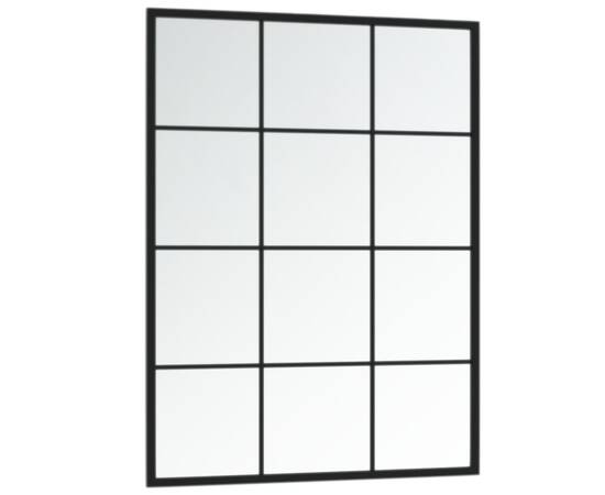 Oglindă de perete, negru,80 x 60 cm, metal, 3 image