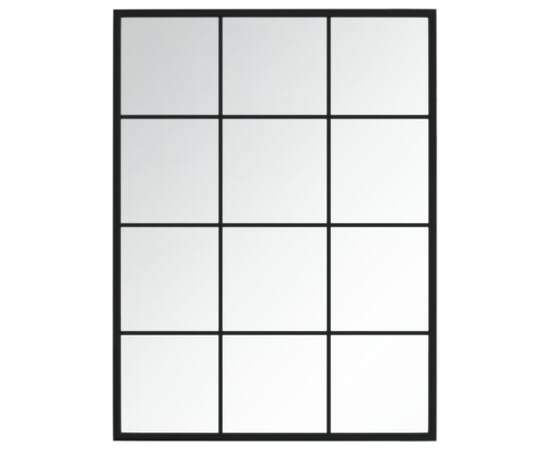 Oglindă de perete, negru,80 x 60 cm, metal, 2 image