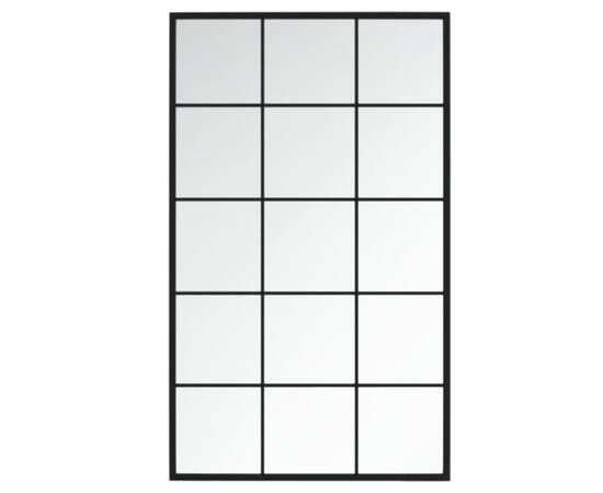 Oglindă de perete,negru, 100 x 60 cm, metal, 2 image