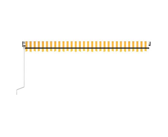 Copertină retractabilă automat, galben și alb, 500x350 cm, 4 image