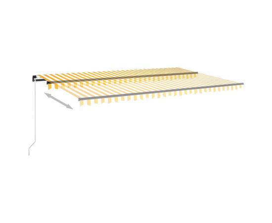 Copertină retractabilă manual cu led, galben și alb, 500x350 cm, 3 image