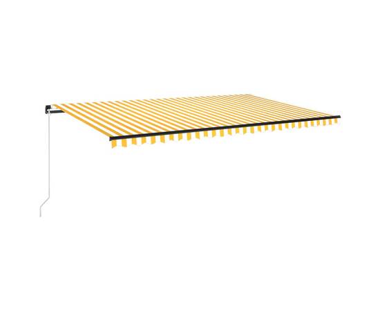 Copertină retractabilă manual cu led, galben și alb, 500x350 cm, 2 image