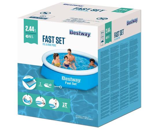 Bestway piscină gonflabilă fast set, 244x66 cm, rotundă, 57265, 5 image