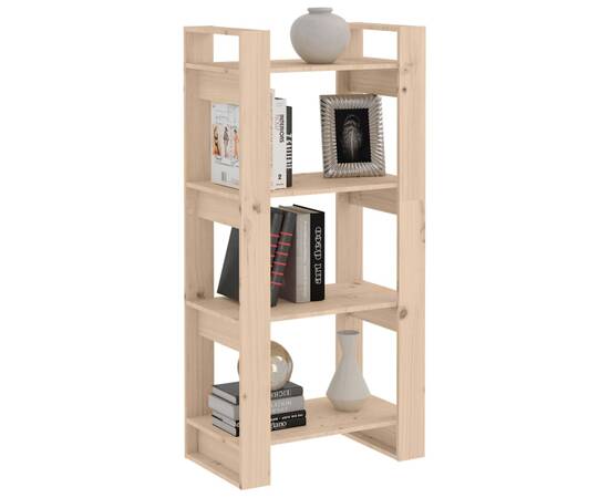 Bibliotecă/separator cameră, 60x35x125 cm, lemn masiv de pin, 3 image