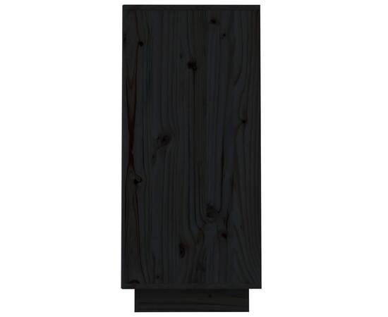 Dulap consolă, negru, 60x34x75 cm, lemn masiv de pin, 7 image