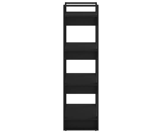 Bibliotecă/separator cameră,negru, 60x35x125 cm, lemn masiv pin, 7 image