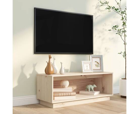 Comodă tv, 90x35x35 cm, lemn masiv de pin, 4 image
