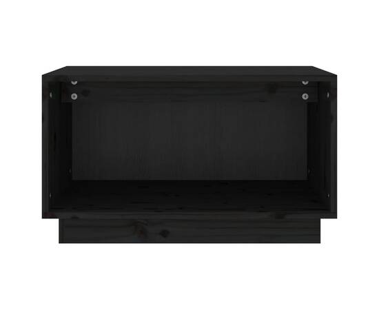 Comodă tv, negru, 60x35x35 cm, lemn masiv de pin, 3 image