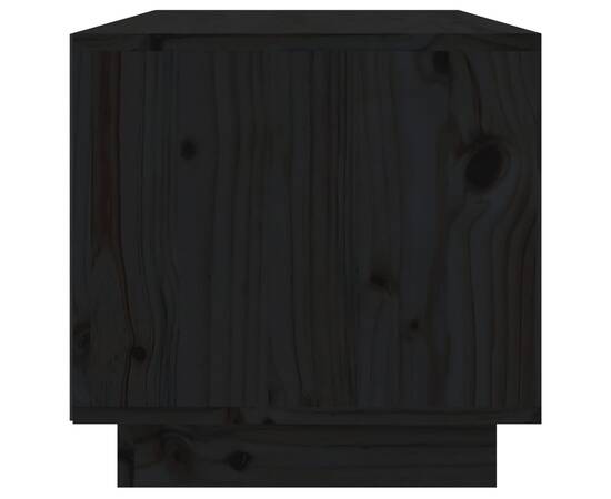 Comodă tv, negru, 60x35x35 cm, lemn masiv de pin, 4 image