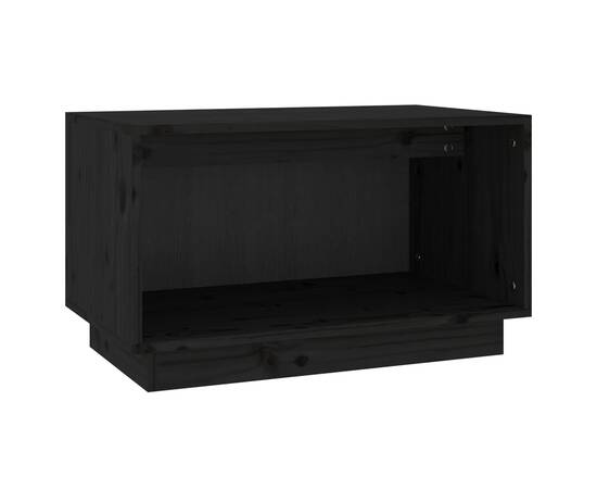 Comodă tv, negru, 60x35x35 cm, lemn masiv de pin, 2 image