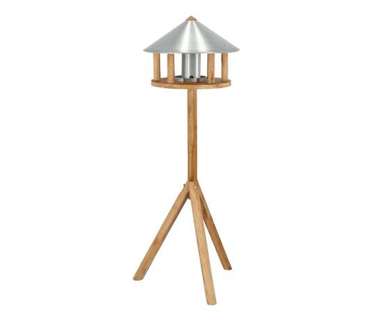 Esschert design masă pentru păsări cu buncăr și acoperiș rotund, zinc