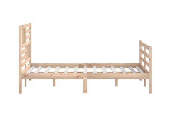 Cadru de pat, 140x190 cm, lemn masiv, 6 image
