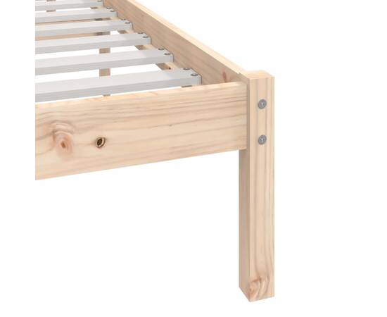 Cadru de pat, 200x200 cm, lemn masiv de pin, 8 image