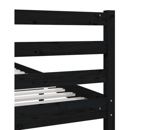 Cadru de pat, negru, 120x200 cm, lemn masiv, 8 image