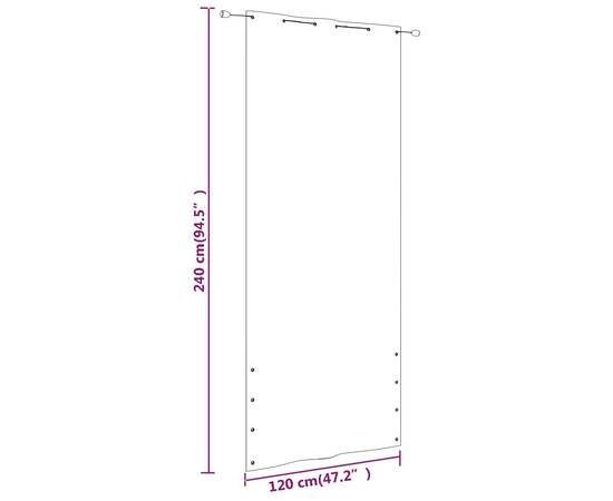 Paravan de balcon, cărămiziu, 120x240 cm, țesătură oxford, 5 image
