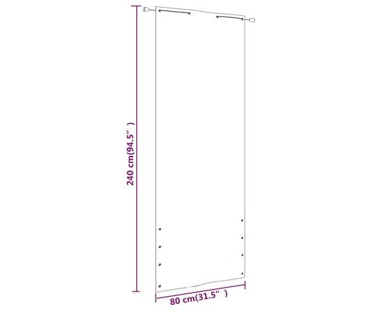 Paravan de balcon, cărămiziu, 80x240 cm, țesătură oxford, 5 image