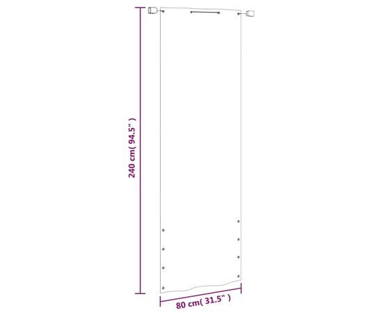 Paravan de balcon, verde deschis, 80x240 cm, țesătură oxford, 6 image