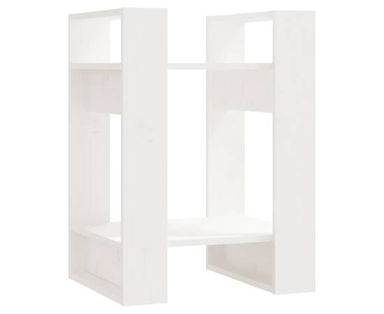 Bibliotecă/separator cameră, alb, 41x35x57 cm, lemn masiv pin, 2 image