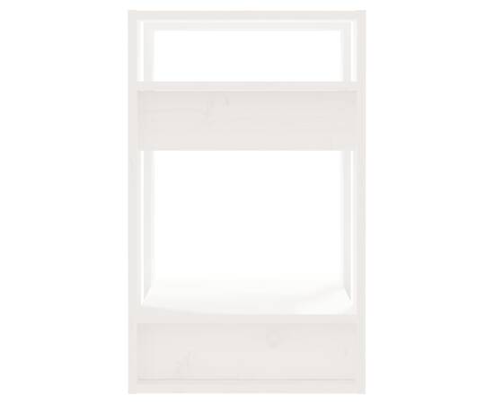 Bibliotecă/separator cameră, alb, 41x35x57 cm, lemn masiv pin, 6 image