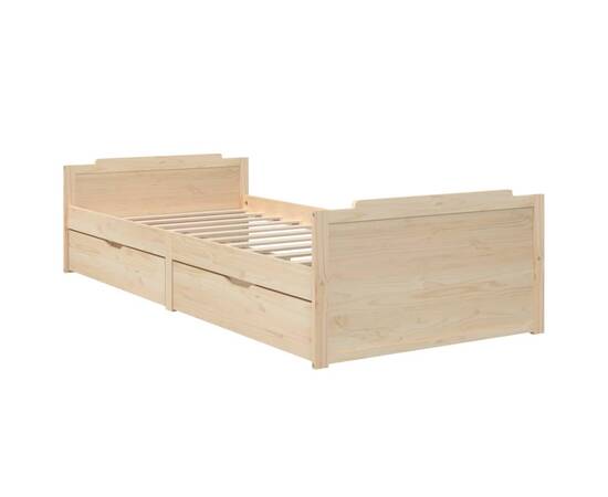 Cadru de pat cu sertare, 90x200 cm, lemn masiv de pin, 3 image