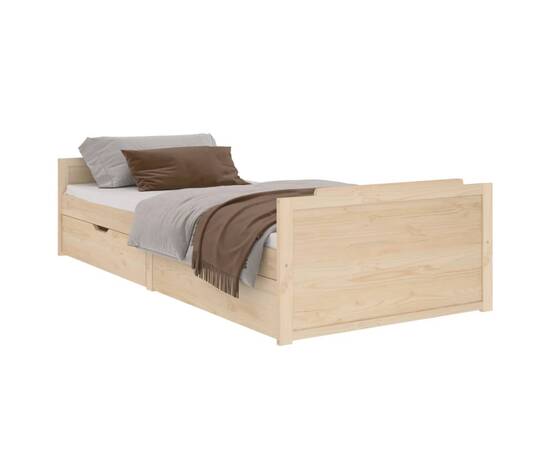 Cadru de pat cu sertare, 90x200 cm, lemn masiv de pin, 2 image