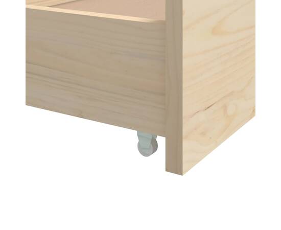 Cadru de pat cu sertare, 90x200 cm, lemn masiv de pin, 8 image