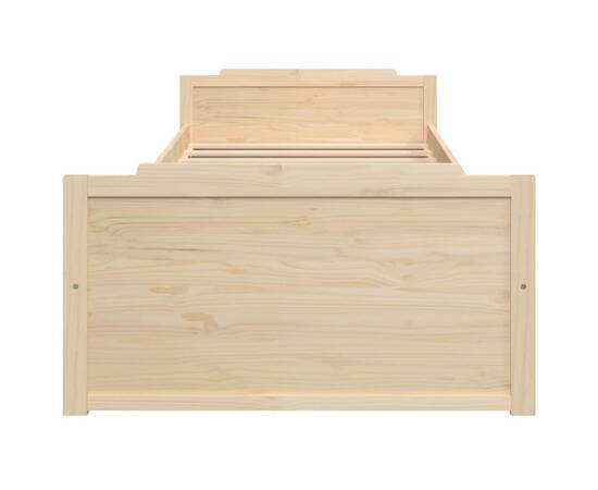 Cadru de pat cu sertare, 90x200 cm, lemn masiv de pin, 4 image
