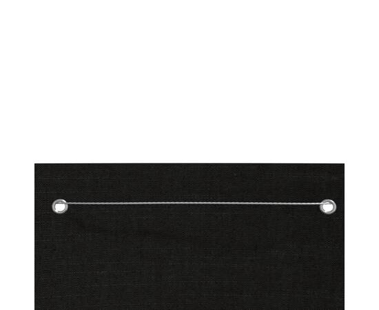 Paravan de balcon, negru, 120 x 240 cm, țesătură oxford, 3 image