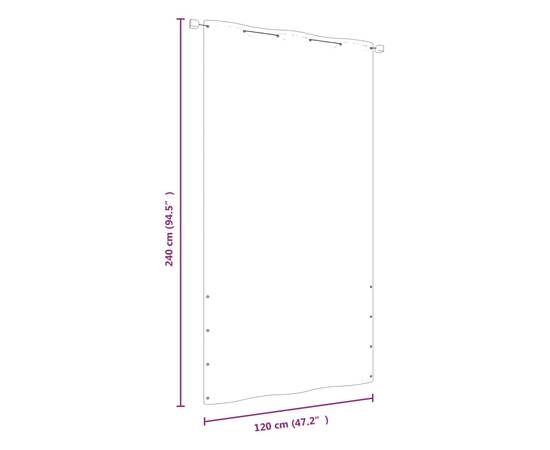Paravan de balcon, negru, 120 x 240 cm, țesătură oxford, 5 image