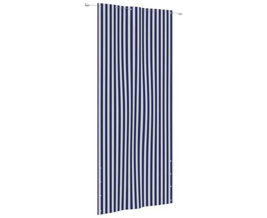 Paravan de balcon,albastru și alb, 120x240 cm, țesătură oxford