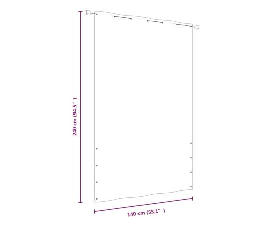 Paravan de balcon,negru, 140 x 240 cm, țesătură oxford, 5 image