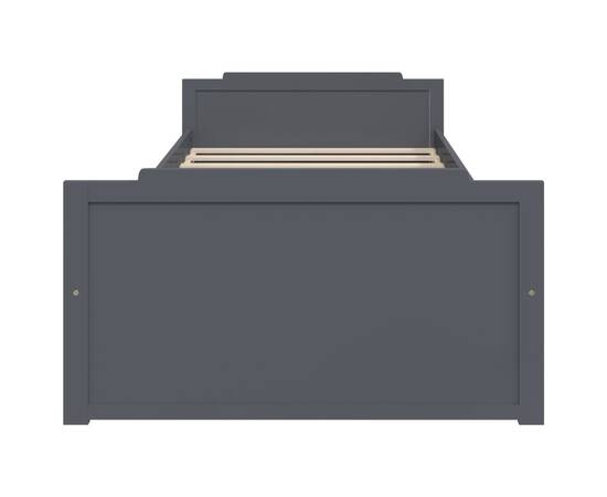 Cadru de pat cu sertare, gri închis, 90x200 cm, lemn de pin, 4 image