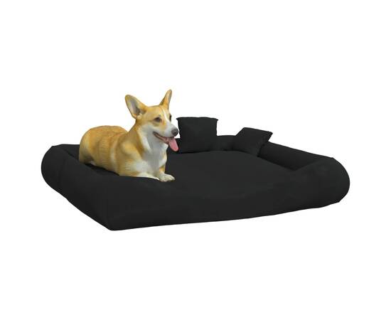 Saltea de câini cu perne, negru, 115x100x20 cm, material oxford, 3 image