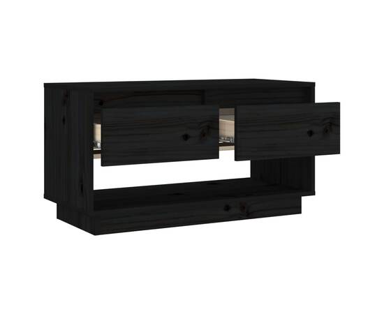 Comodă tv, negru, 74x34x40 cm, lemn masiv de pin, 7 image