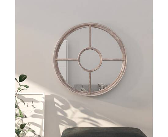 Oglindă rotundă,nisip,60x4 cm,fier,pentru utilizare în interior