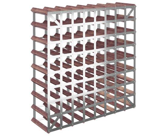 Suport sticle de vin, 72 sticle, maro, lemn masiv de pin, 6 image