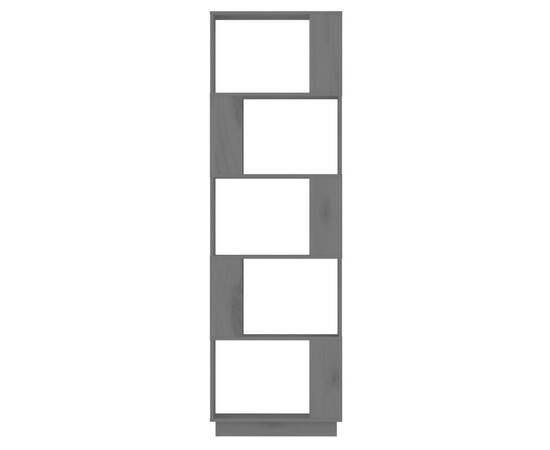 Bibliotecă/separator cameră, gri, 51x25x163,5 cm lemn masiv pin, 6 image