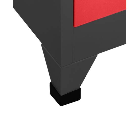 Dulap tip vestiar, antracit și roșu, 90x45x180 cm, oțel, 6 image
