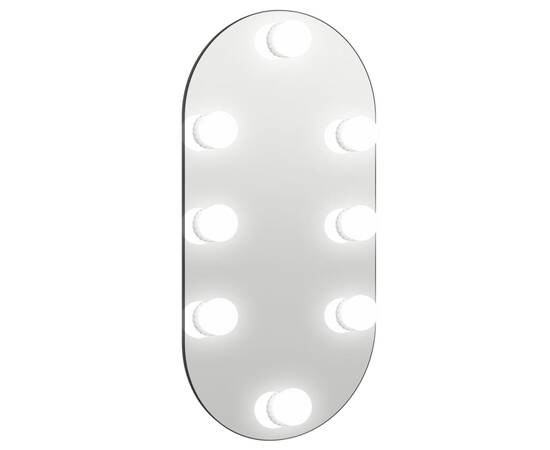Oglindă ovală cu lumini led, 40x20, cm, sticlă, 2 image