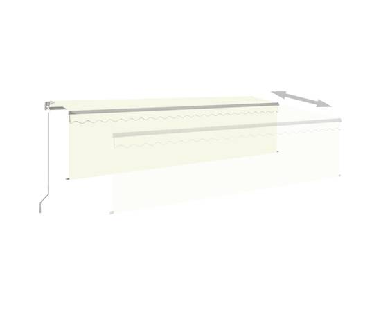 Copertină retractabilă manual cu stor&led, crem, 5x3 m, 4 image