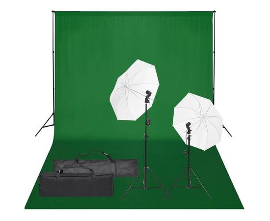 Kit studio foto cu set de lumină și fundal