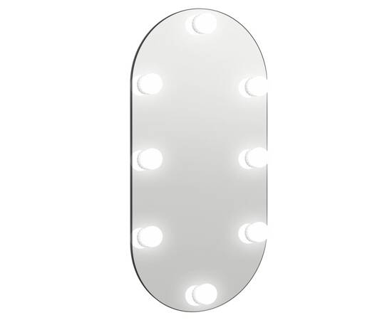 Oglindă ovală cu lumini led, 80x40, cm sticlă, 2 image