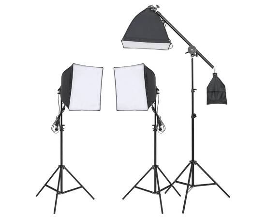 Set studio foto cu set de lumini, fundal și reflector, 3 image
