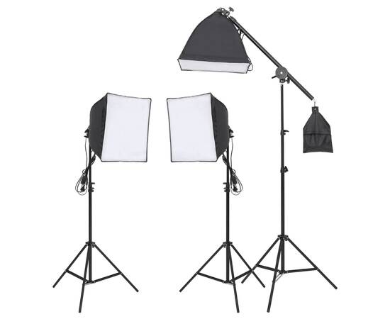 Set studio foto cu set de lumini, fundal și reflector, 2 image