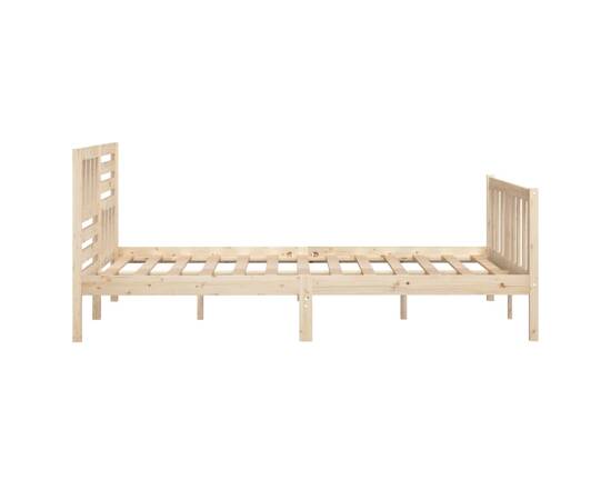 Cadru de pat dublu 4ft6, 135x190 cm, lemn masiv, 5 image