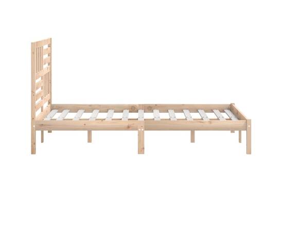 Cadru de pat mic dublu 4ft, 120x190 cm, lemn masiv de pin, 6 image